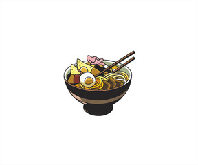 japanese ramen food cartoon illustration