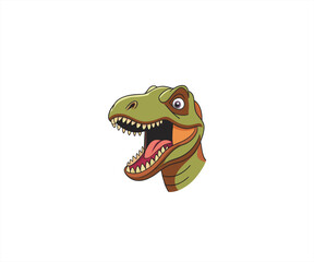 character head t rex mascot illustration