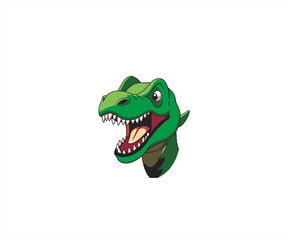 character head t rex mascot illustration
