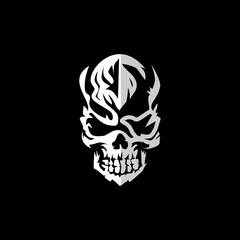 Cool skull logo. Luxury skull vector illustration.