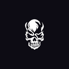 Cool skull logo. Luxury skull vector illustration.