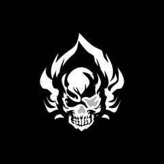 Cool skull logo. Luxury skull vector illustration.