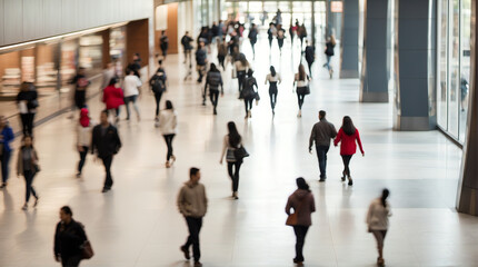 A Captivating Blur of People Walking Amidst Urban Landscape, Vibrant and Alive with Energy and Activity, A Dynamic Snapshot of Modern Urban Living