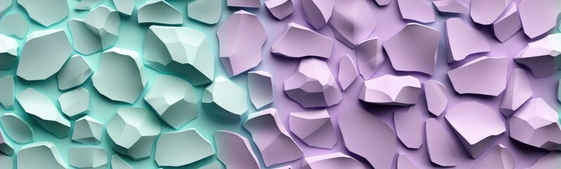 Abstract lavender and mint color shapes background . Banner - obrazy, fototapety, plakaty