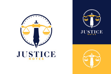 Justice Notes Journal Law Logo Design
