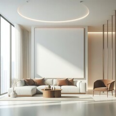 Minimal style Modern white living room