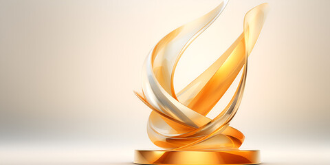 Capturing the Magnificence: An Astonishing Close-Up of the Golden Trophy Award - obrazy, fototapety, plakaty
