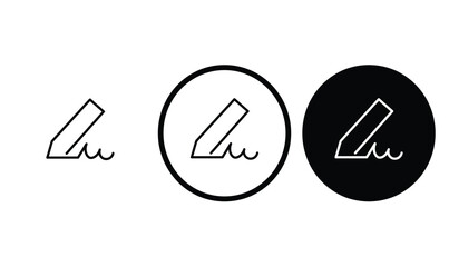 icon signature black outline for web site design 
and mobile dark mode apps 
Vector illustration on a white background