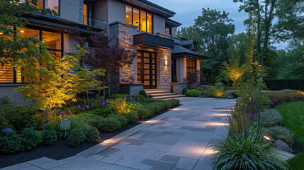 modern home with garden