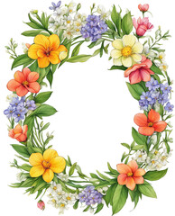 Floral wreath of spring flowers