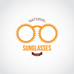 National Sunglasses Day Vector Illustration. Suitable for greeting card, poster and banner. Suitable for business asset design