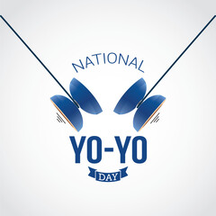 National Yo-yo Day Vector Illustration. National yo-yo games day themes design concept with flat style vector illustration. Suitable for greeting card, poster and banner. Suitable for business asset