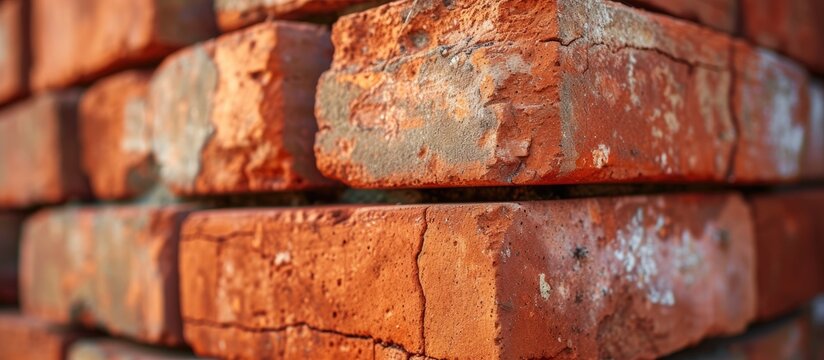 Fototapeta Big red bricks or mon bricks play a vital role in building homes.