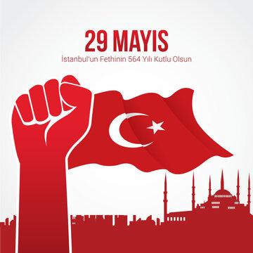 29 Mayis Istanbul kutlu olsun vector illustration. 29 Mayis Istanbul kutlu olsun themes design concept with flat style vector illustration. Suitable for greeting card, poster and banner. 