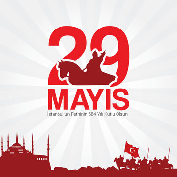 29 Mayis Istanbul kutlu olsun vector illustration. 29 Mayis Istanbul kutlu olsun themes design concept with flat style vector illustration. Suitable for greeting card, poster and banner. 