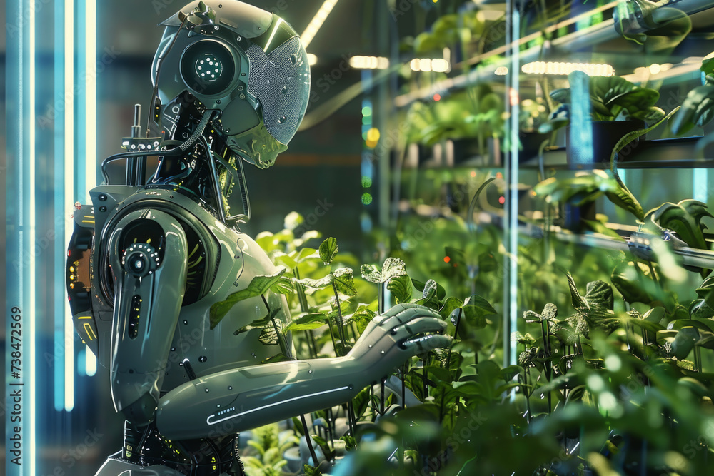 Sticker robotic hydroponic garden