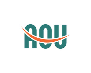 AOU logo design vector template