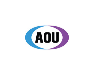 AOU logo design vector template