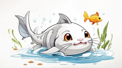 cat fish in a water