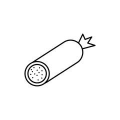 Salami vector icon, vector simple flat liner illustration on white background..eps