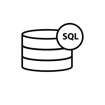 Sql icon. flat linear vector Sql icon on white background..eps