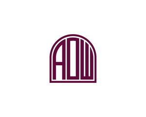 AOW logo design vector template