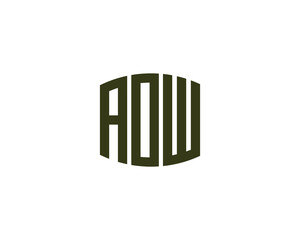 AOW logo design vector template