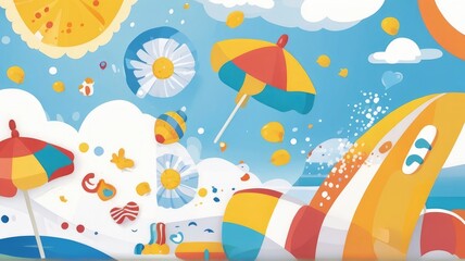 Naklejka premium beach illustration