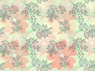 Seamless spring sakura flowers pattern. Sakura Cherry blossoms seamless pattern of vector illustration, ready to print. It can be used for wallpaper decoration, textile design.