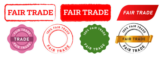 fair trade square and circle stamp seal label sticker for business commerce sale