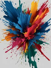 bright abstract watercolor paint splashes and background illustration with colorful ink  © Lance