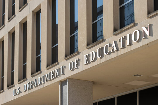 Washington, DC, USA - June 24, 2022: Exterior view of the Lyndon Baines Johnson (LBJ) Department of Education Building, the Education Department (ED) headquarters in Washington, DC.