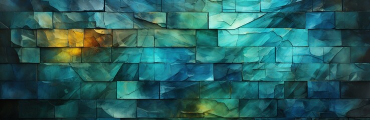 Abstract blue brick background. Created with Ai