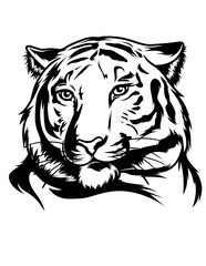 Tiger Head svg | Zoo Crew Clipart | Safari Animal Cutfile | Wild Life Stencil | Bengal Keeper Shirt png | Pet Portrait dxf | Jungle Big Cat