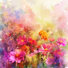 Obraz premium Watercolor Blooming Garden