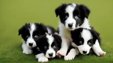 Obraz premium Playful Border Collie Puppies