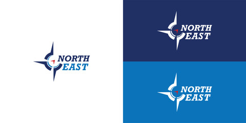 Vintage North East Logo applied for company logo design inspiration. North East Arrow Path Direction, Ways to Success in This World logo design