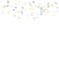 抽象的な花畑のようなカラフルな水彩のドットがランダムに散りばめられた背景イラスト