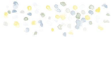 抽象的な花畑のようなカラフルな水彩のドットがランダムに散りばめられた背景イラスト