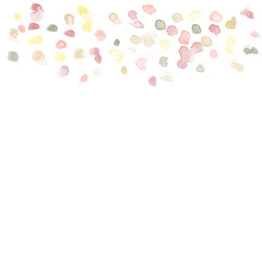 カラフルな水彩のドットがランダムに散りばめられた背景イラスト