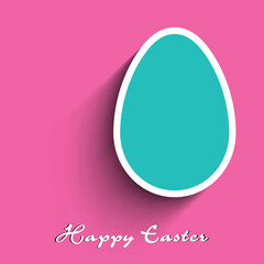 Paper Cut Egg Shape on Pink Background for Happy Easter Concept.