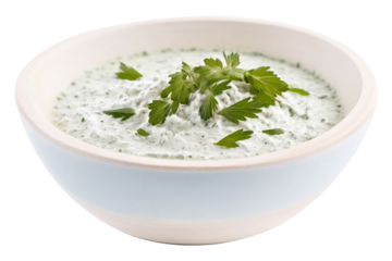Delicious tzatziki sauce on a transparent background