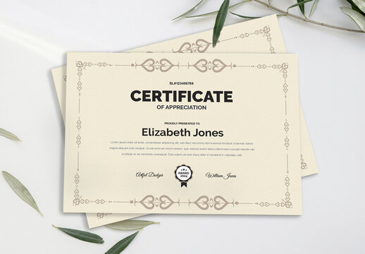 Certificate Template Layout