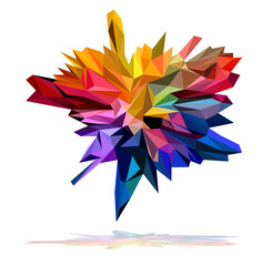 Multi color paint splash isolated on white background polygon vector 