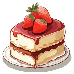 Tiramisu cake with strawberry