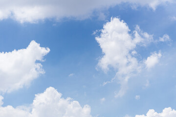 Naklejka na ściany i meble Natural sky beautiful blue and white texture background. blue sky with cloud.