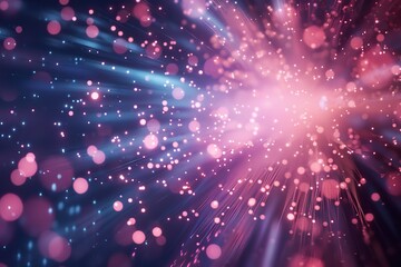 Naklejka premium defocused image of fiber optics lights abstract banner for designer background