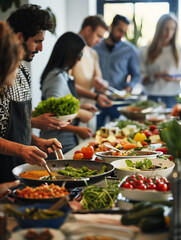 A Photo Of A Multicultural Cooking Class In A Community Center Celebrating Culinary Diversity