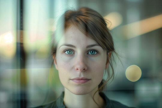 A young girl with mental health issues, looking at the camera with glassy eyes, who is on antidepressants for anxiety and depression. 