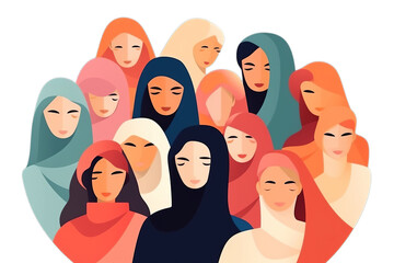 illustration of International Womens Day, Isolated on transparent PNG background, Generative ai